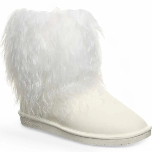 Bearpaw Boo White Shearling Wool Line Curly Lamb Fur Mongolian Sherpa Boots 7 - Picture 7 of 7